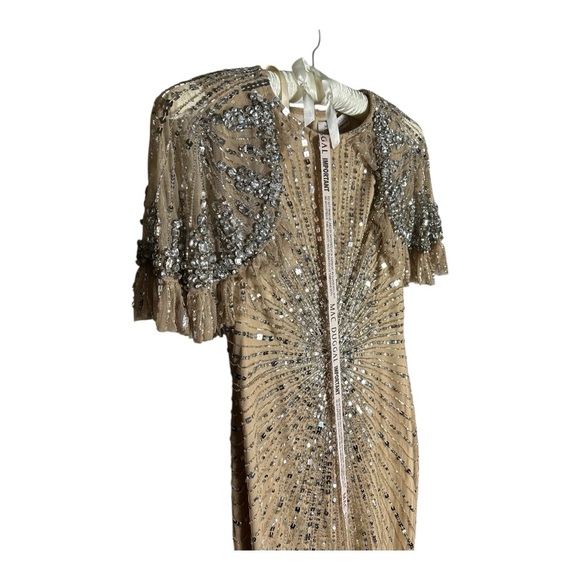 Mac Duggal Gold Long Sleeve Dress